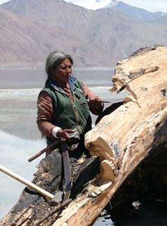 Fetching raw materials from Pangong Lake, the worlds highest brackish lake at 4,267 metres above sea level.