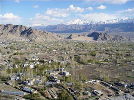 Leh, the capital of Ladakh. was formerly an important trading centre linked to the Silk Route. 
