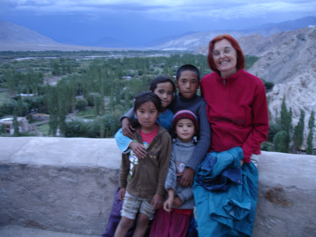 Residential students with one of our volunteers