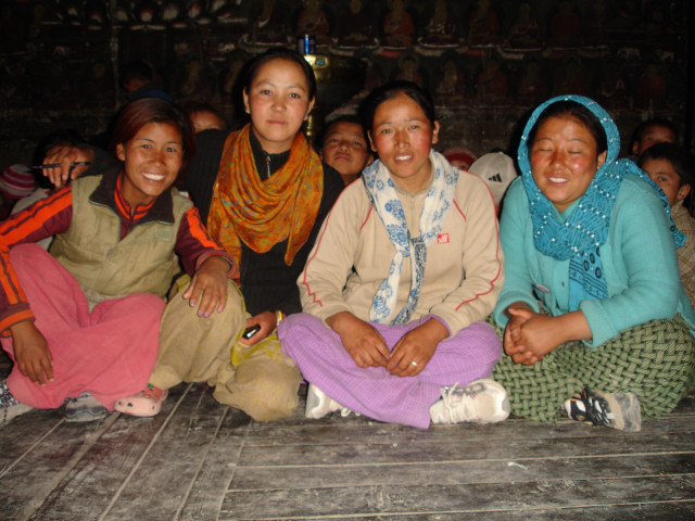 Residential students in Shey Palace with House Mothers