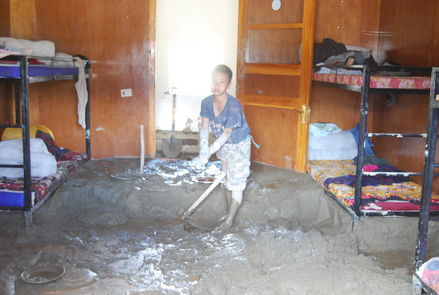 Clearing my bedroom of mud...