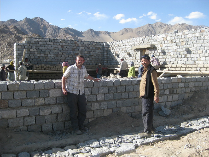 Resident Architect Jake Armitage with Construction Manager Sonam Wangdus|Resident Architect Jake Armitage with Construction Manager Sonam Wangdus